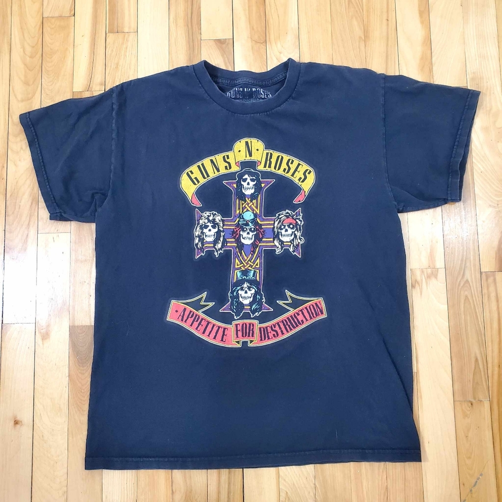 Men's Guns N Roses T-shirt Size L Black  (Appetite For Destruction)